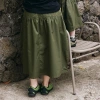 Parent-child wear 2025 Summer New Children's pure cotton light skirt, girls' design sense smiling face half skirt A-line skirt Specification image